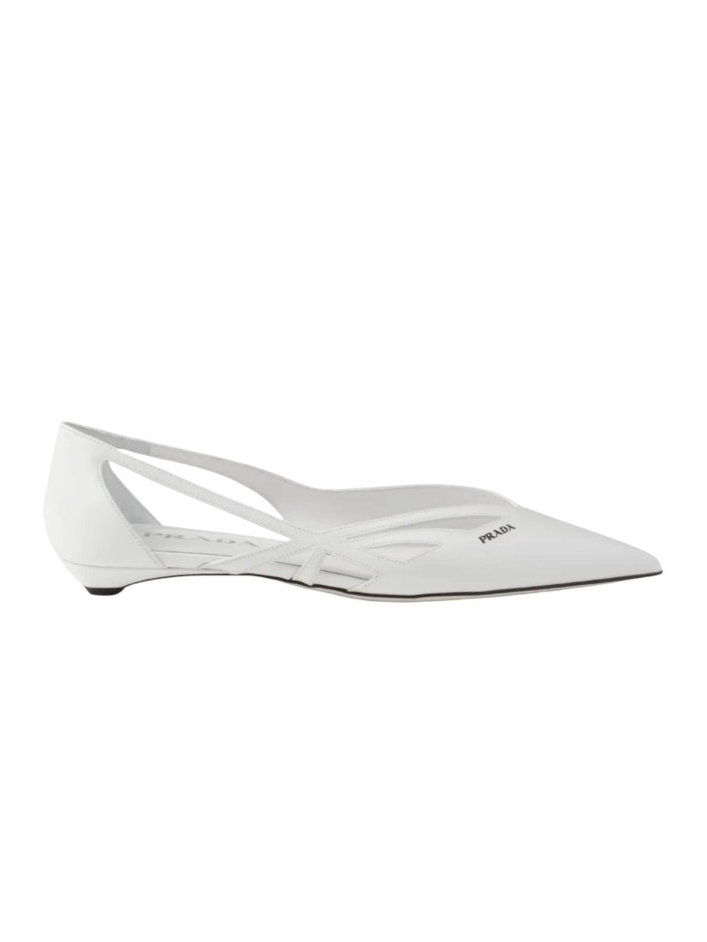 PRADA
leather cut-out ballerina shoes